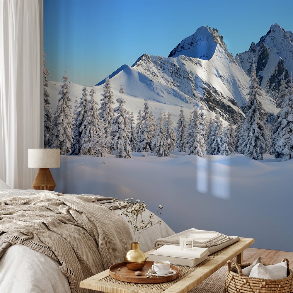 Papiers Peints Panoramique - Coated trees and mountains - Photo Wallpaper Mountains