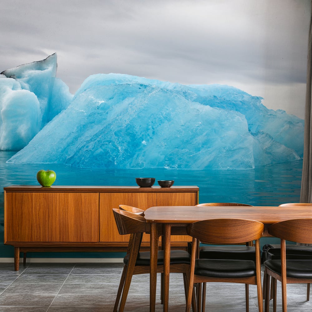 Papiers Peints Panoramique - Iceberg floating in lagoon - Photo Wallpaper Nature and landscape