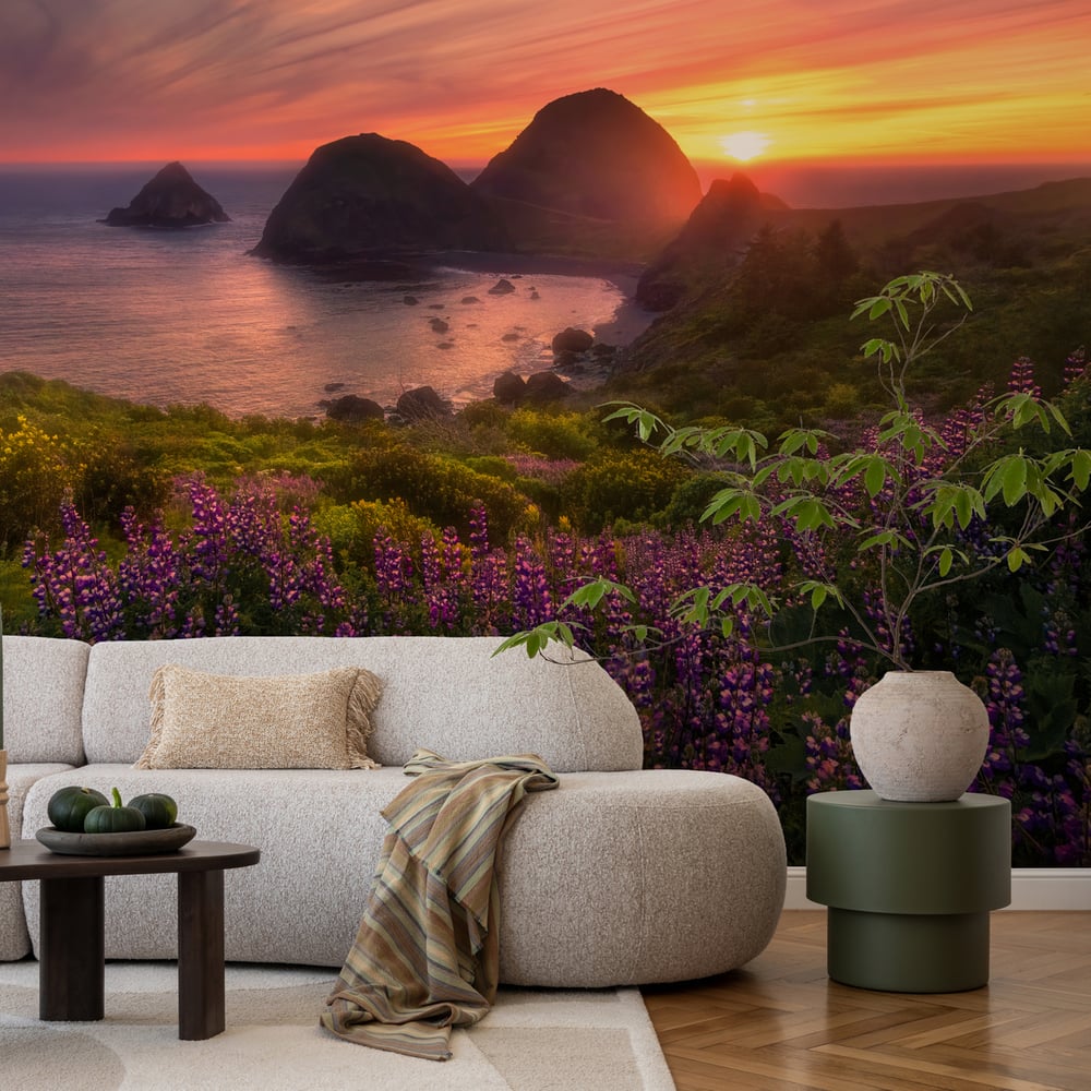 Papiers Peints Panoramique - Coucher de soleil sur le rocher sœur - Photo Wallpaper Nature and landscape