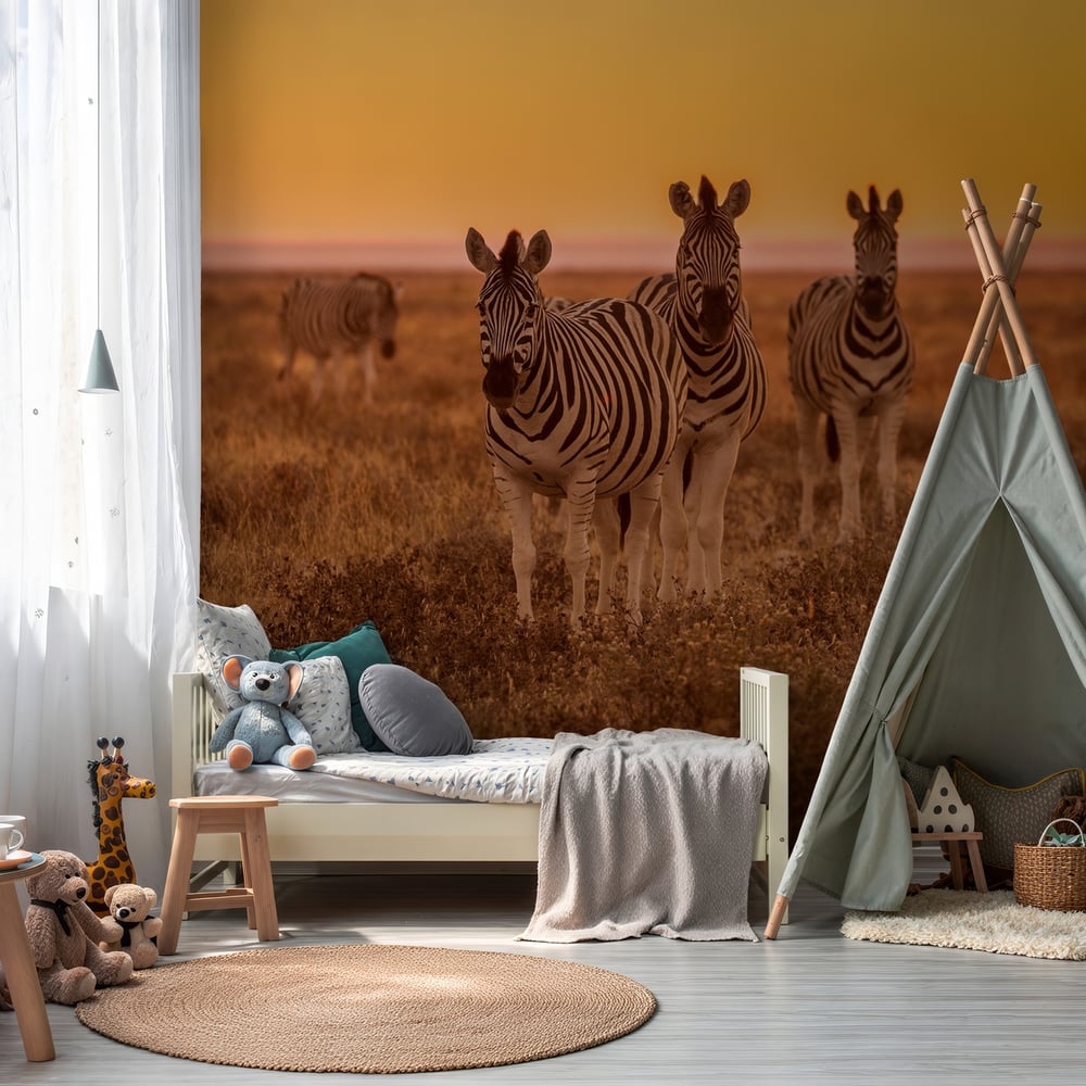 Papiers Peints Panoramique - Herd of Zebra - Photo Wallpaper Zebra