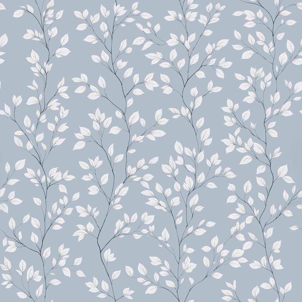 Daniel Blue - Papiers peints - Bleu - Chambre - Floral - Scandza - Intissé