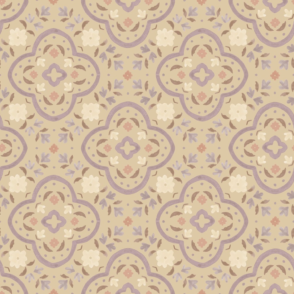 Calliope Beige - Papiers peints - Beige - Salon - Floral - Wallpassion - Intissé