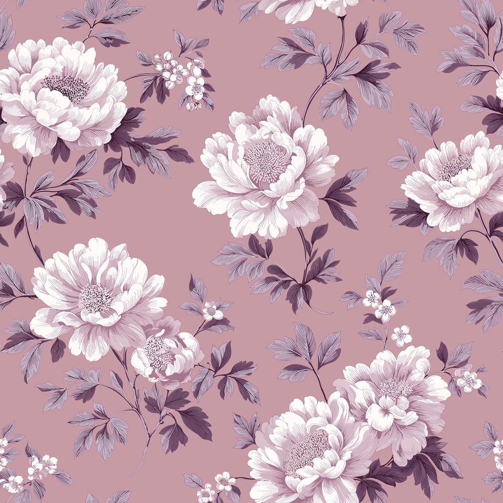 Christine Pink - Papiers peints - Rose - Chambre - Floral - Scandza - Intissé
