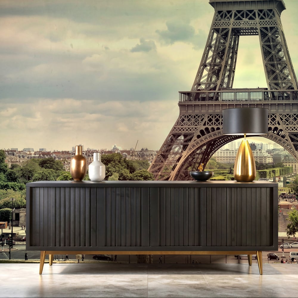 Wall Mural - Eiffel Tower Vintage Panorama - Scandiwall