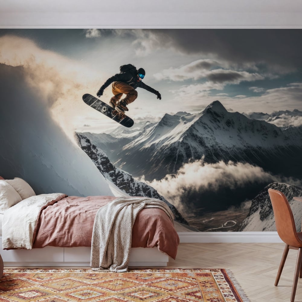 Papiers Peints Panoramique - Extreme snowboarding freeride - Photo Wallpaper Sports