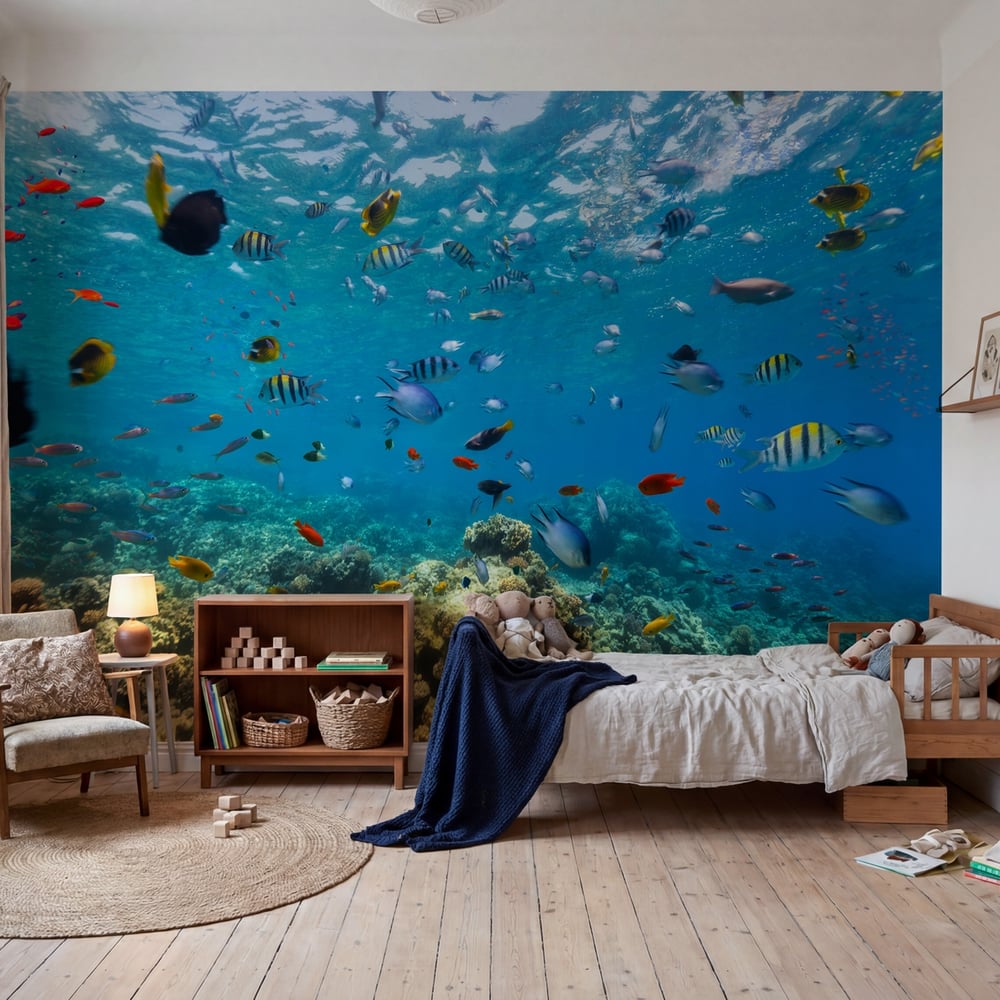 Papiers Peints Panoramique - Coral Reef and Tropical Fish - Photo Wallpaper Sea