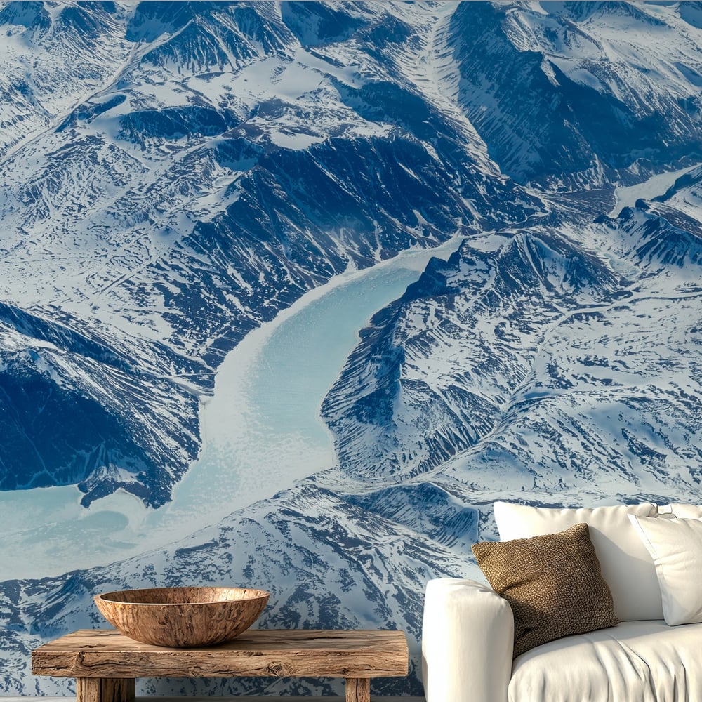Papiers Peints Panoramique - Aerial View of a Frozen Landscape -