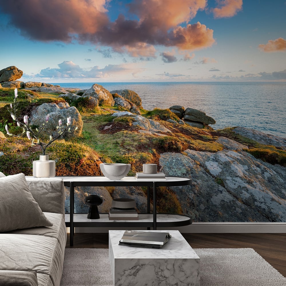 Wall Mural - Clifftops at Lands End in Cornwall - Scandiwall