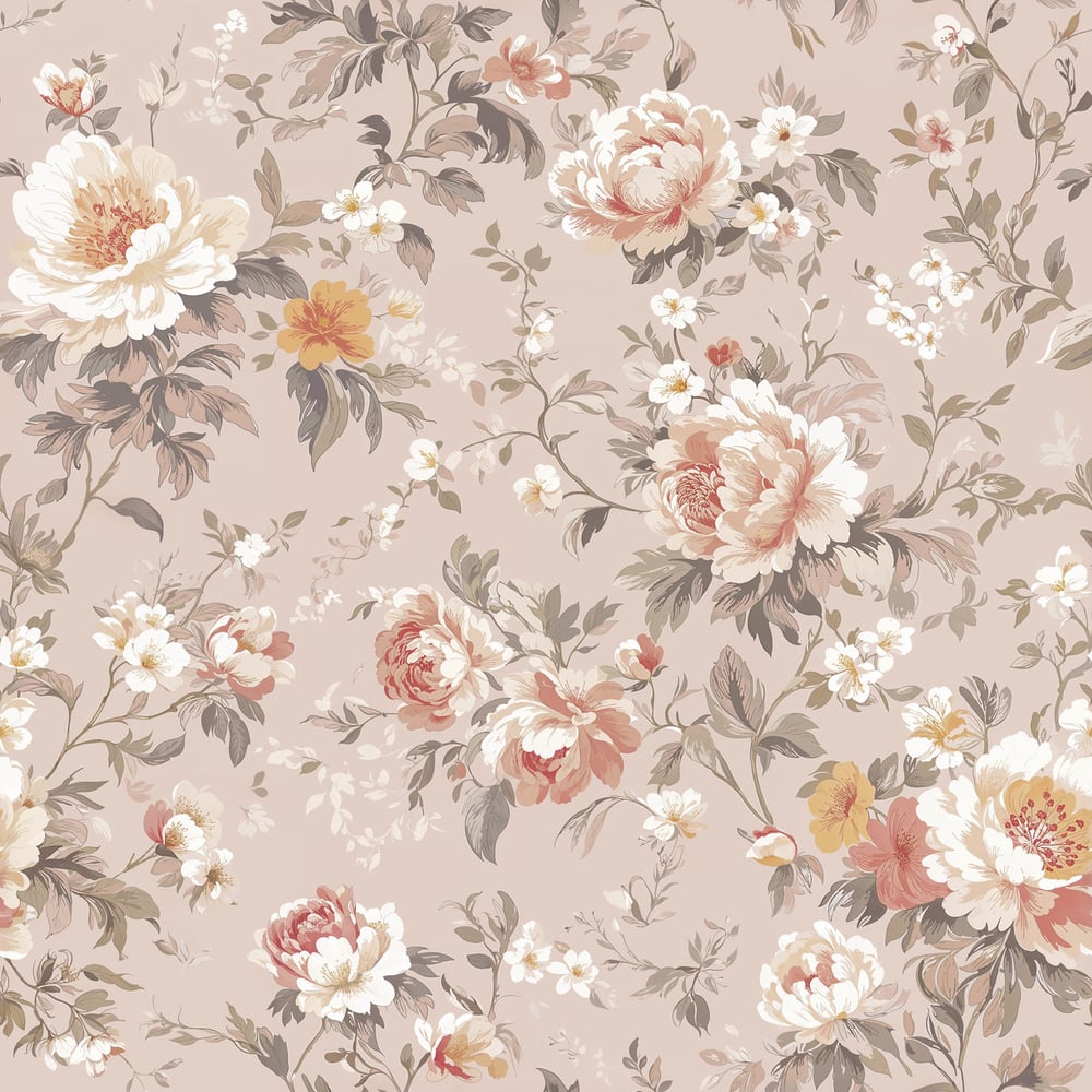 Ebba Pink - Papiers peints - Rose - Chambre - Floral - Scandza - Intissé