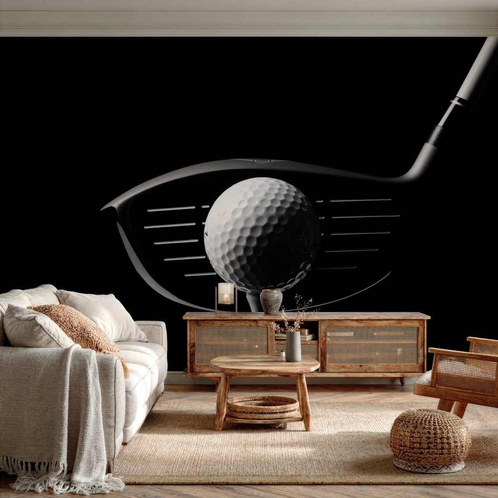 Papiers Peints Panoramique - Club de golf et balle de golf avec tee - Photo Wallpaper Sports