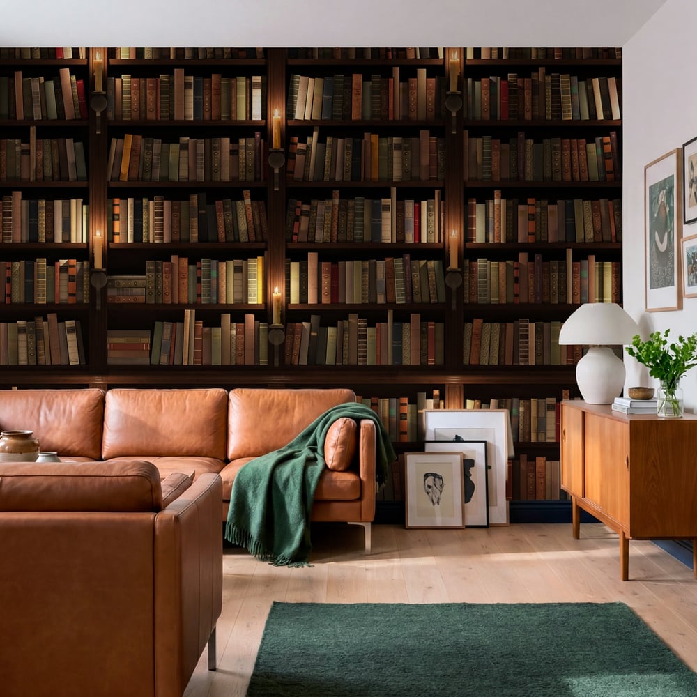 Wall Mural - Bookshelf Seamless texture vertically and horizontally - Scandiwall