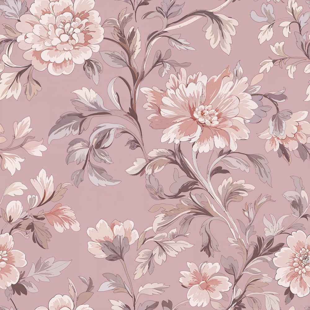 Dagny Pink - Papiers peints - Rose - Entrée - Floral - Scandza - Intissé