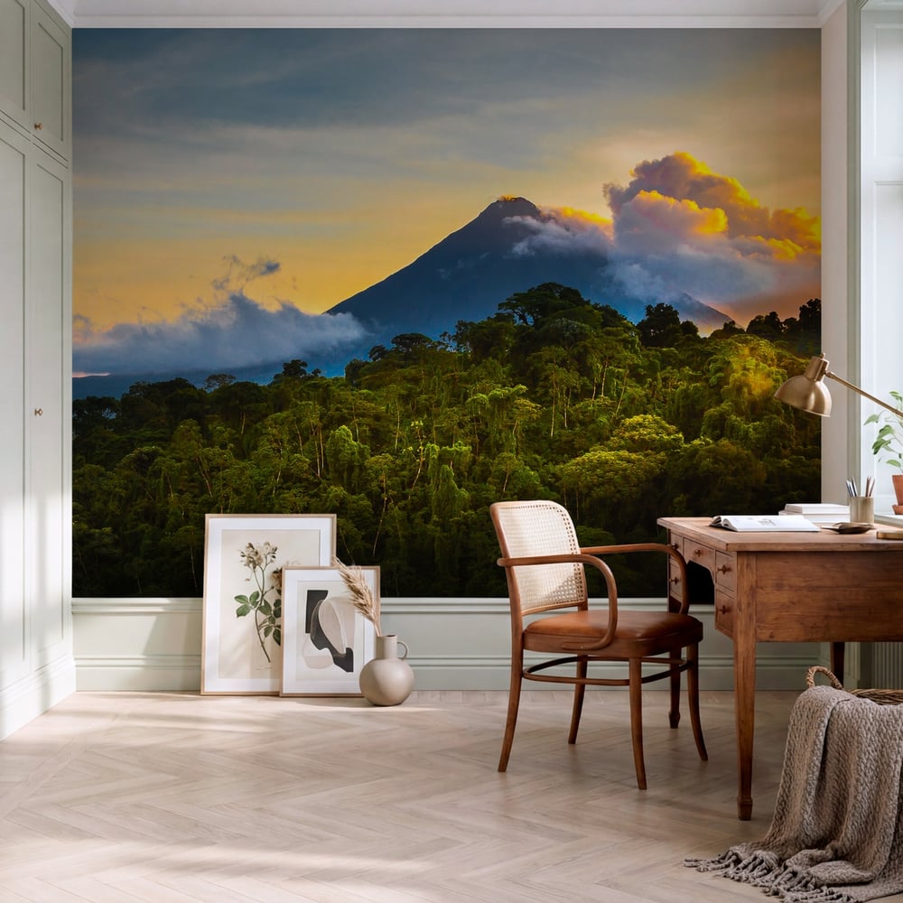 Fototapet - Arenal Volcano at Sunrise - Photo Wallpaper Rock