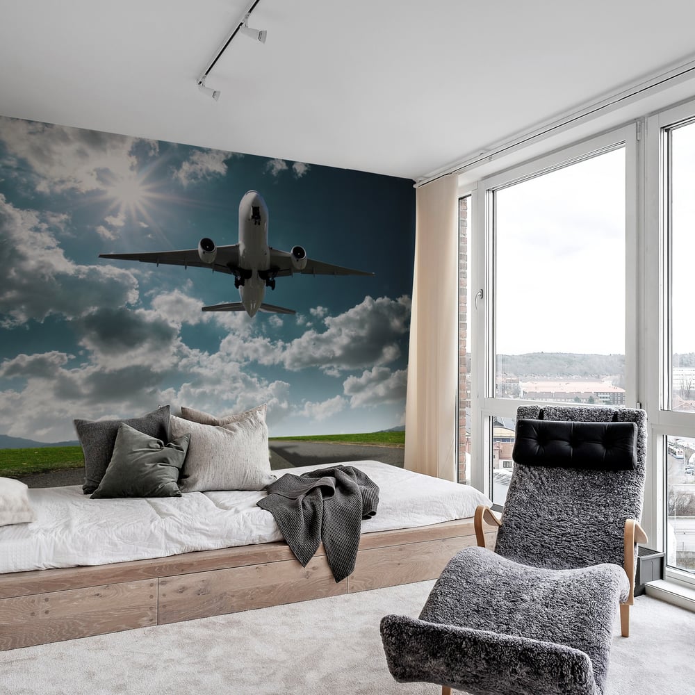 Fototapet - Airplane Taking Off - Photo Wallpaper Aircraft
