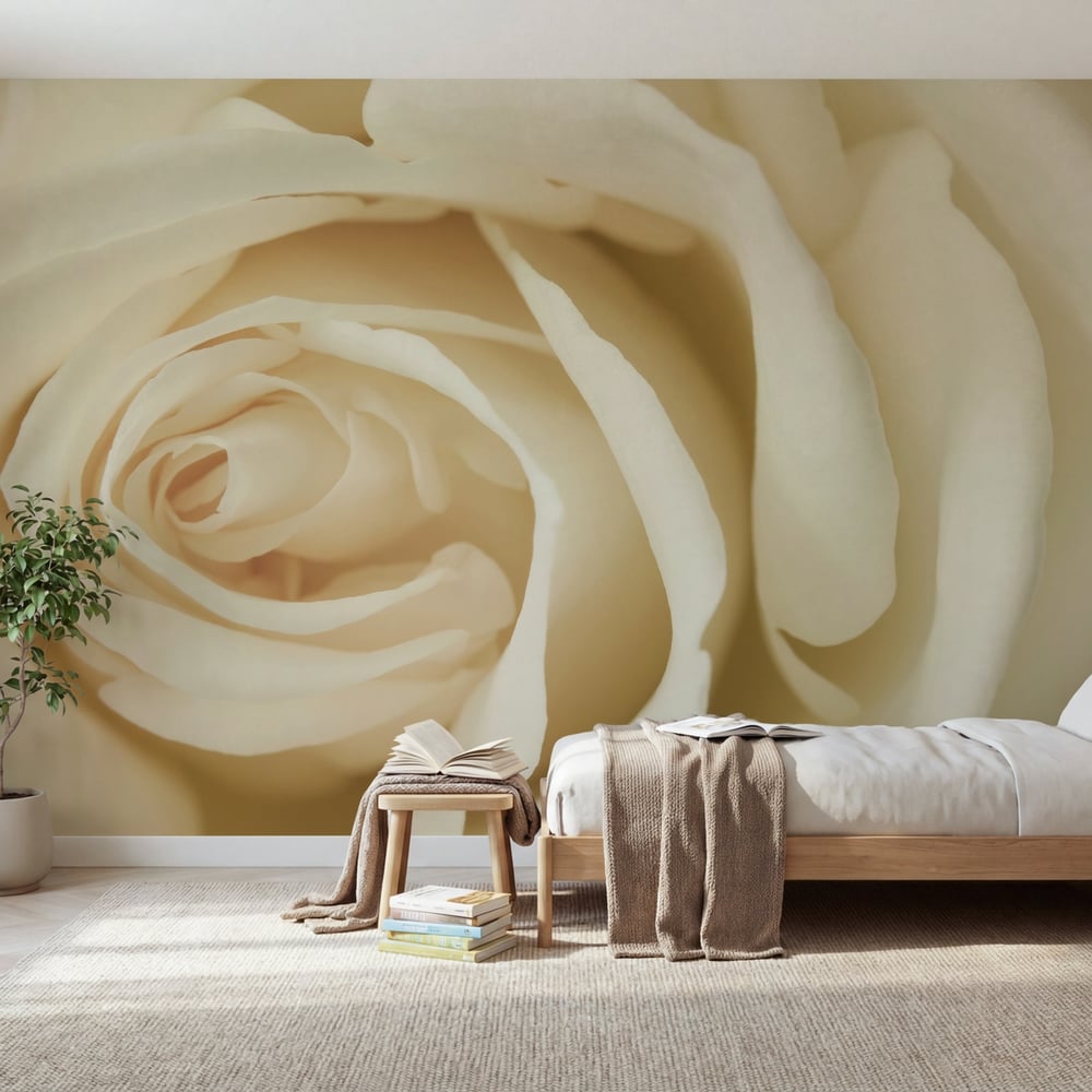 Wall Mural - Close up image of cream rose - Scandiwall