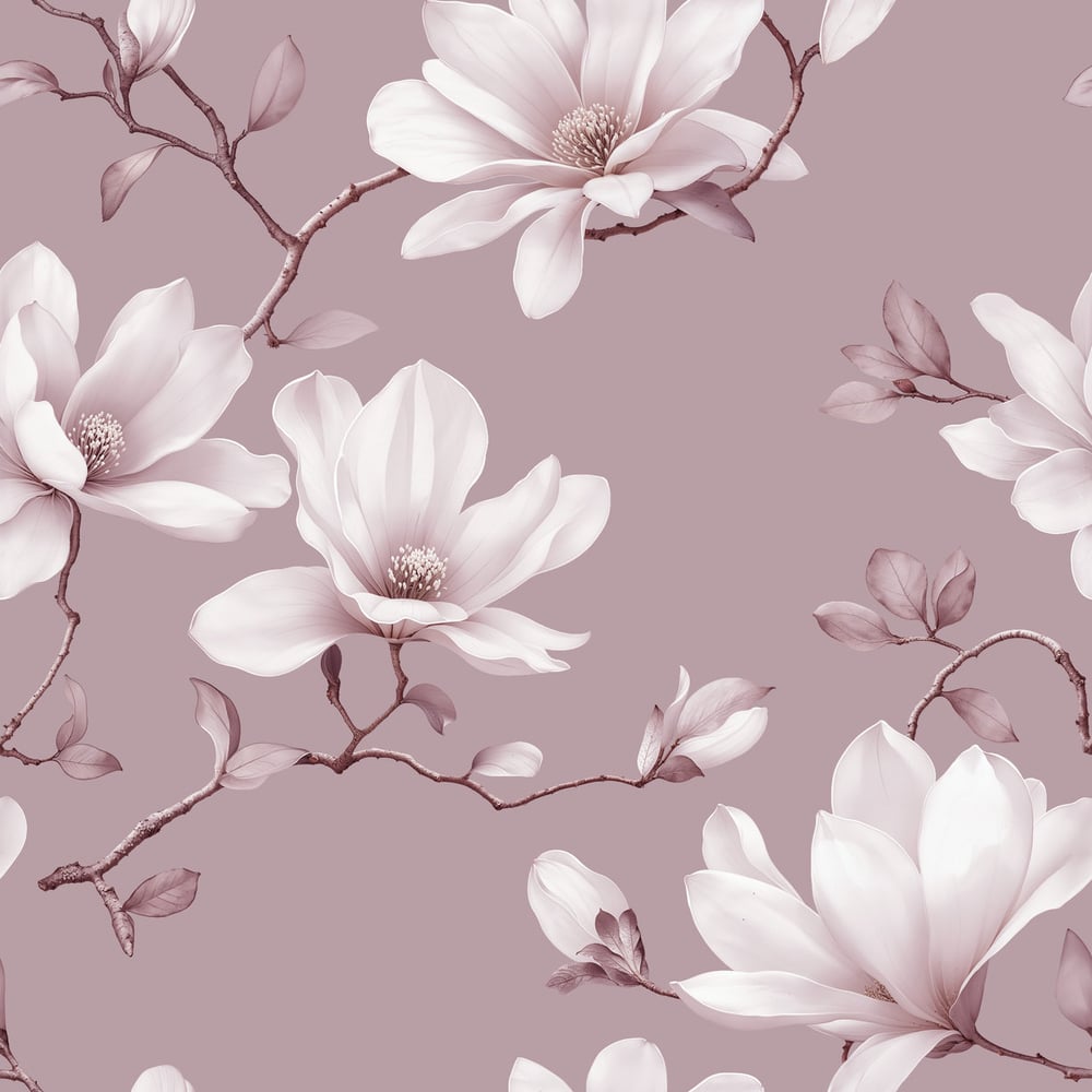 Esmeralda Pink - Wallpaper - Pink - Living room - Floral - in between - Non-Woven