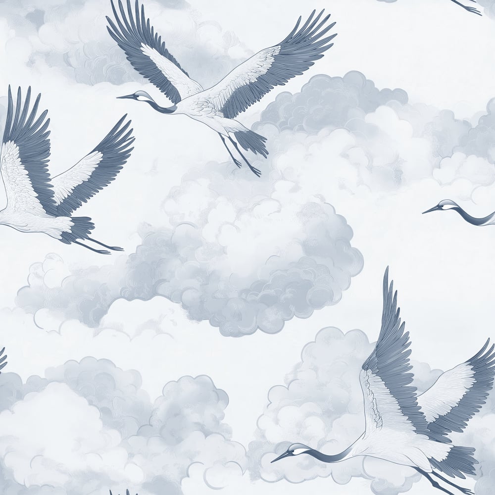 Henri Light Blue - Papiers peints - Bleu - Chambre - Oiseaux - Dreamland - Intissé