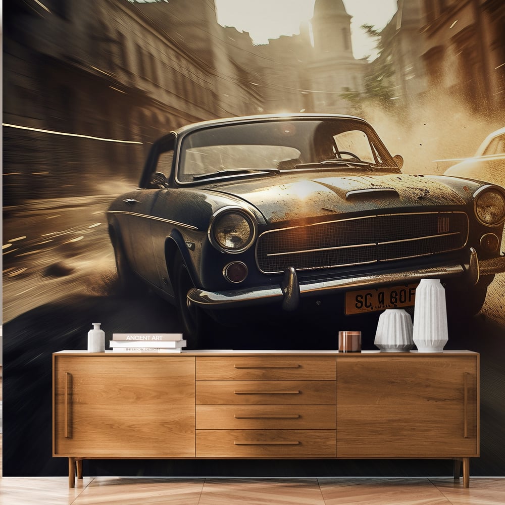 Papiers Peints Panoramique - Car Chase - Photo Wallpaper Car