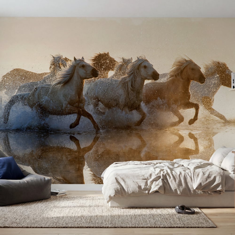 Papiers Peints Panoramique - Chevaux galopant - Photo Wallpaper Horse