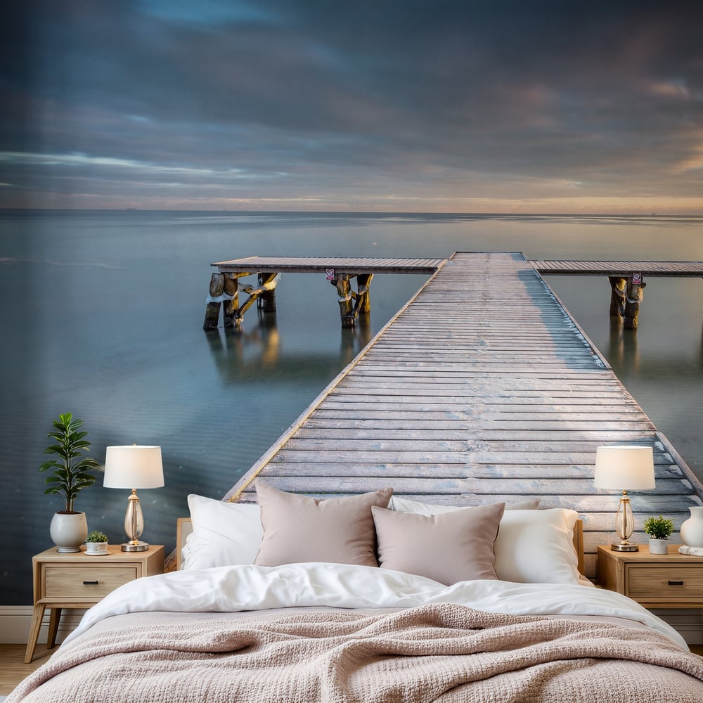 Papiers Peints Panoramique - Frozen Pier in Sopot, Poland - Photo Wallpaper Bridge