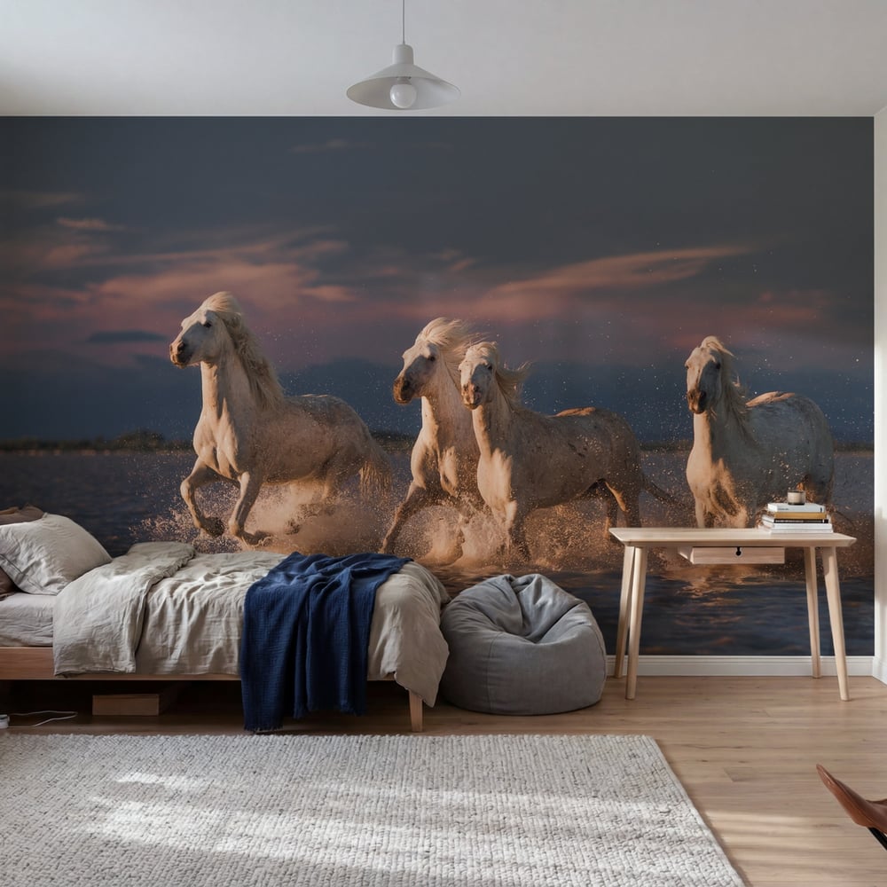 Fototapet - Angels of Camargue - Photo Wallpaper Horse