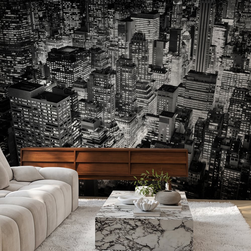 Wall Mural - Bright city lights of New York City USA - Scandiwall