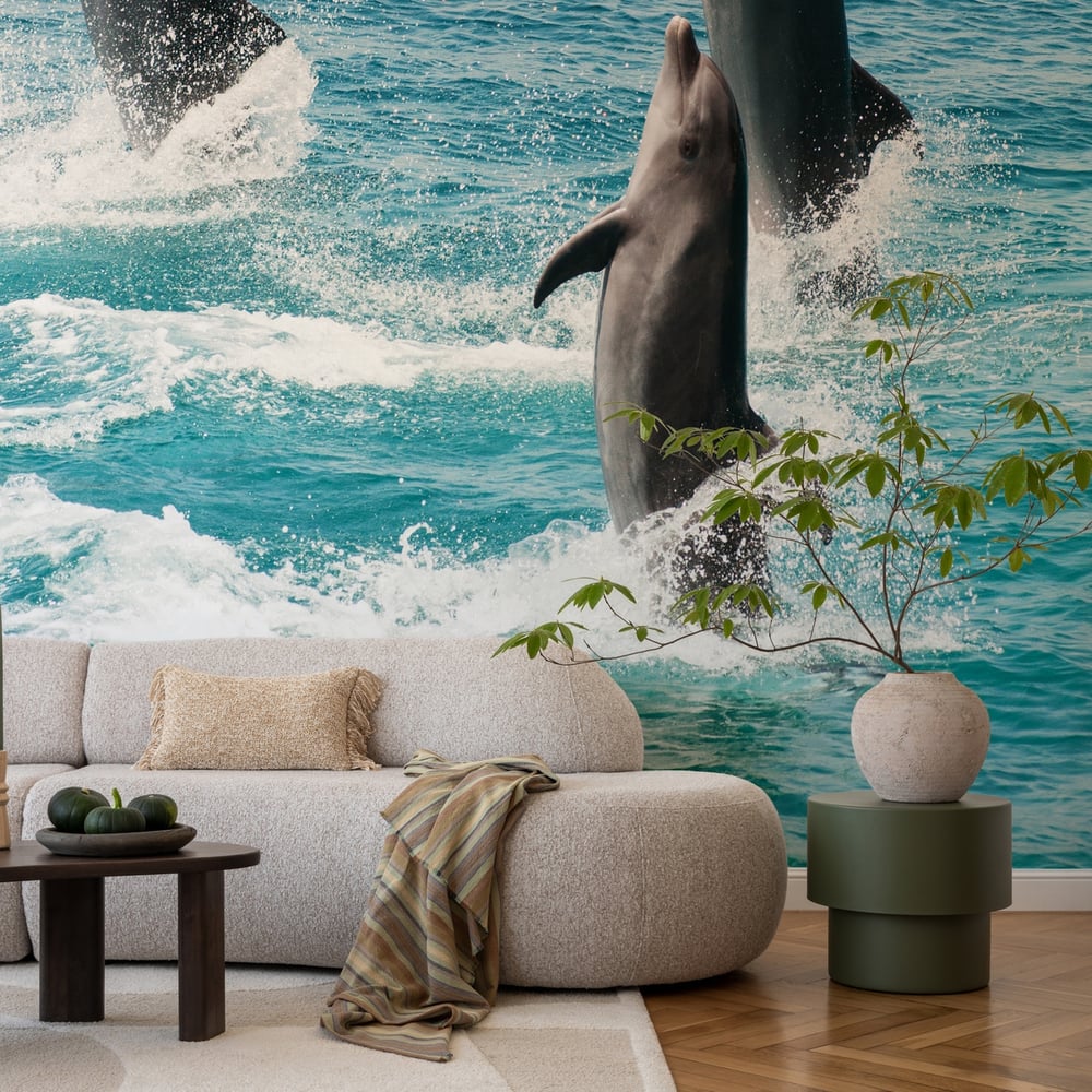 Wall Mural - Bottlenose dolphins II - Scandiwall