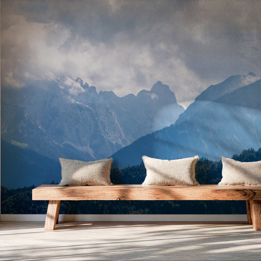 Wall Mural - Beautiful landscape with mountains and cloudy sky in Germany - Scandiwall