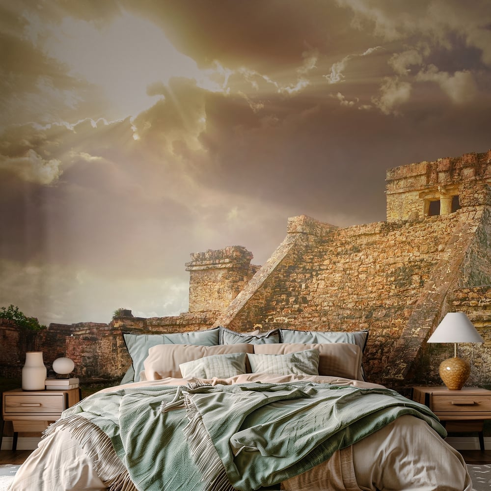 Papiers Peints Panoramique - Castillo fortress at sunrise in the ancient Mayan city of Tulum - Photo Wallpaper Countries and destinations