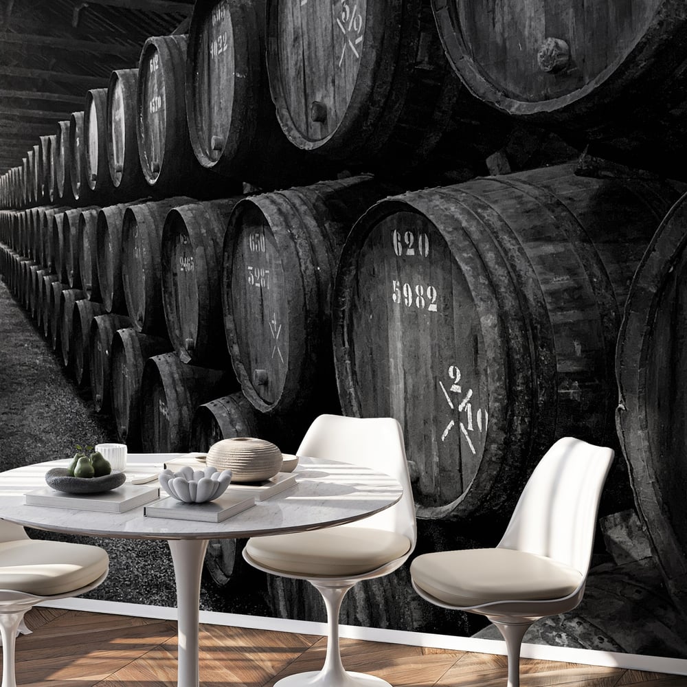 Fototapet - Barrels of Port In Winery - Photo Wallpaper Food and drinks
