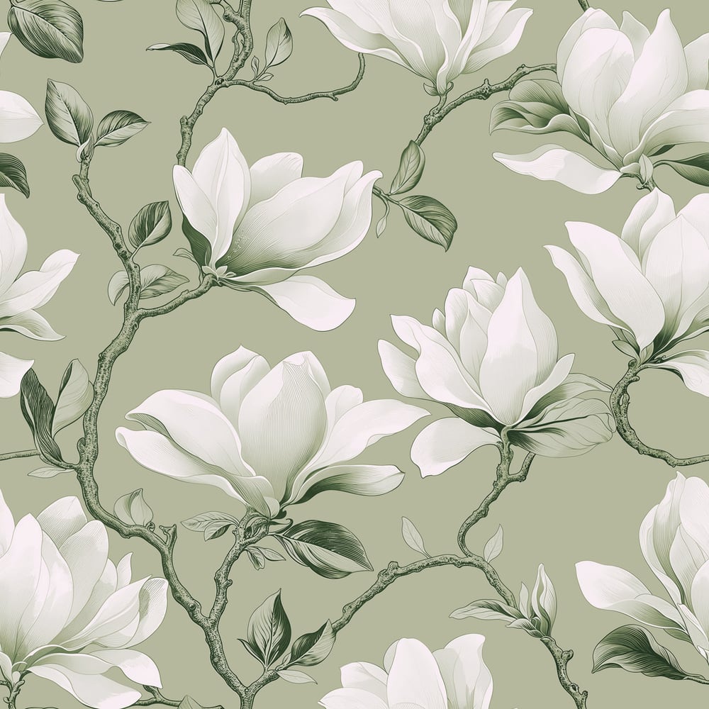 Corinne Green - Papiers peints - Vert - Chambre - Floral - in between - Intissé