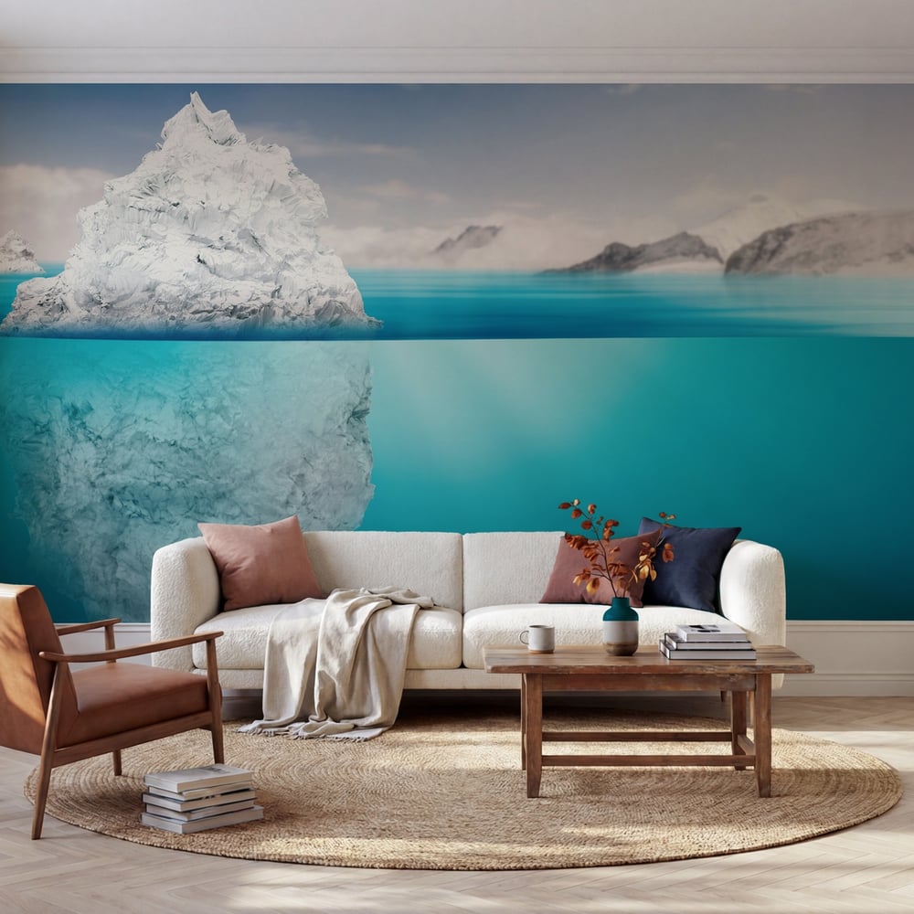 Papiers Peints Panoramique - Iceberg on blue ocean -