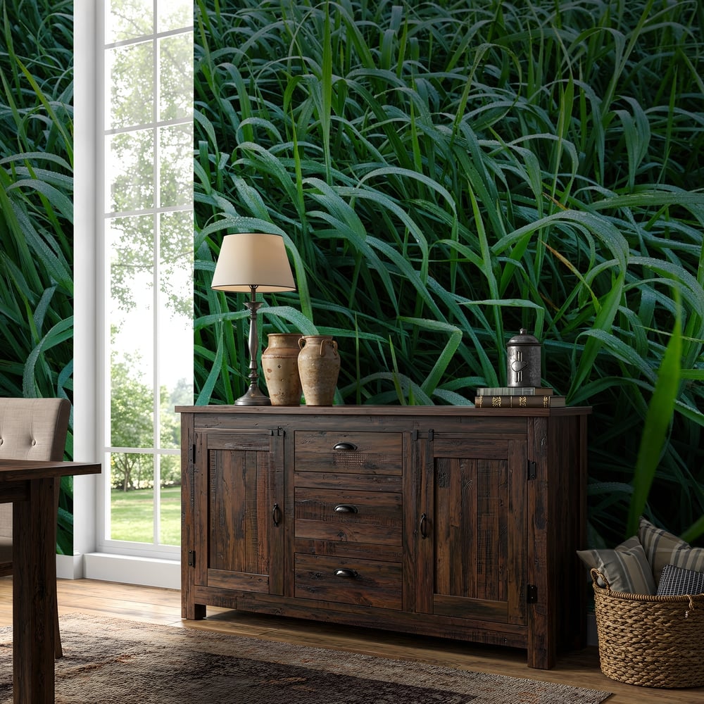 Papiers Peints Panoramique - Green Reeds - Photo Wallpaper Nature and landscape