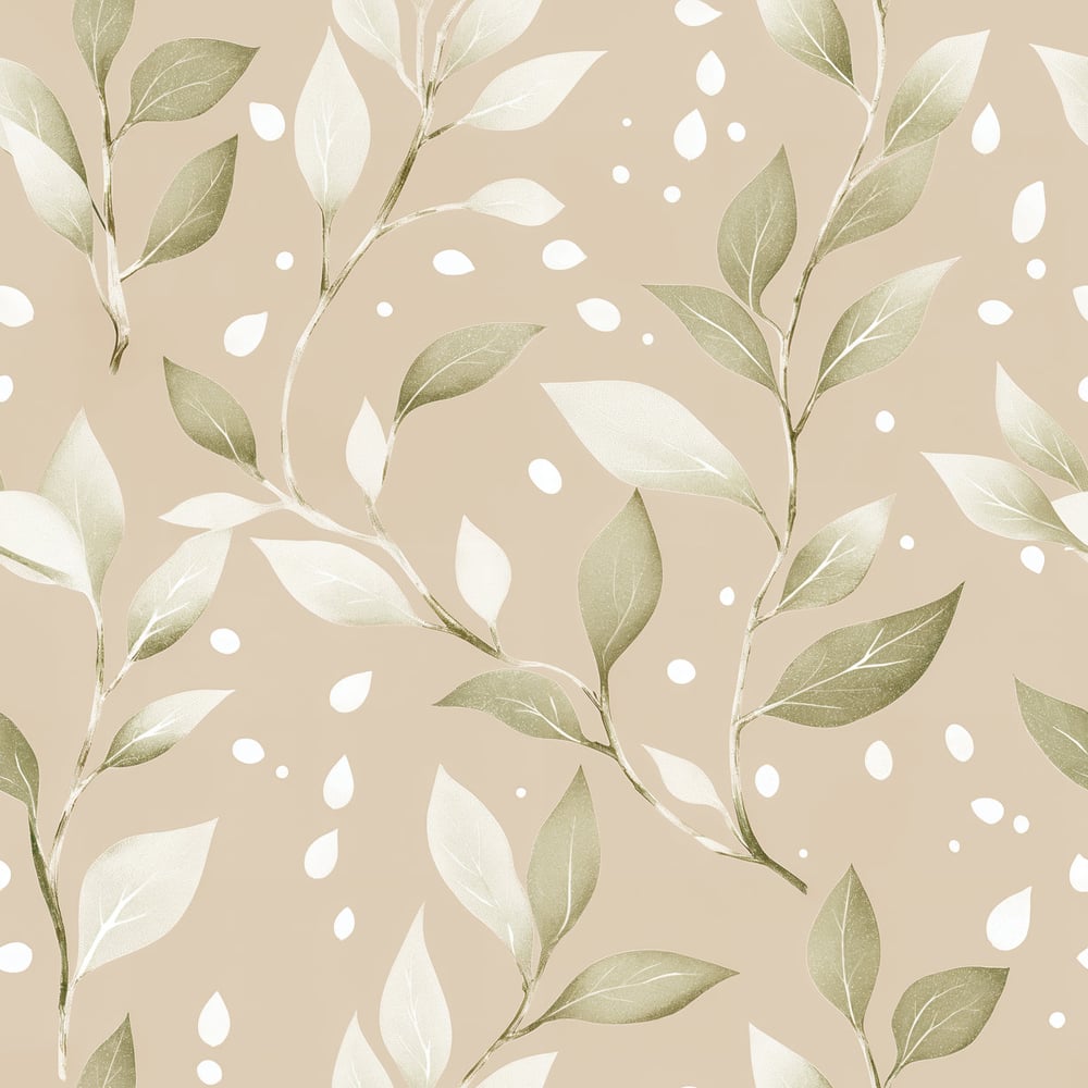 Filip Beige - Papiers peints - Beige - Salon - Feuille - Scandza - Intissé