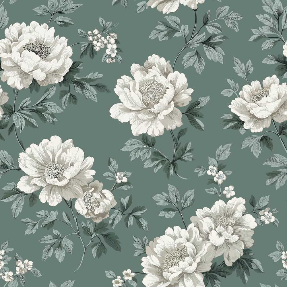 Christine Green - Papiers peints - Vert - Entrée - Floral - Scandza - Intissé