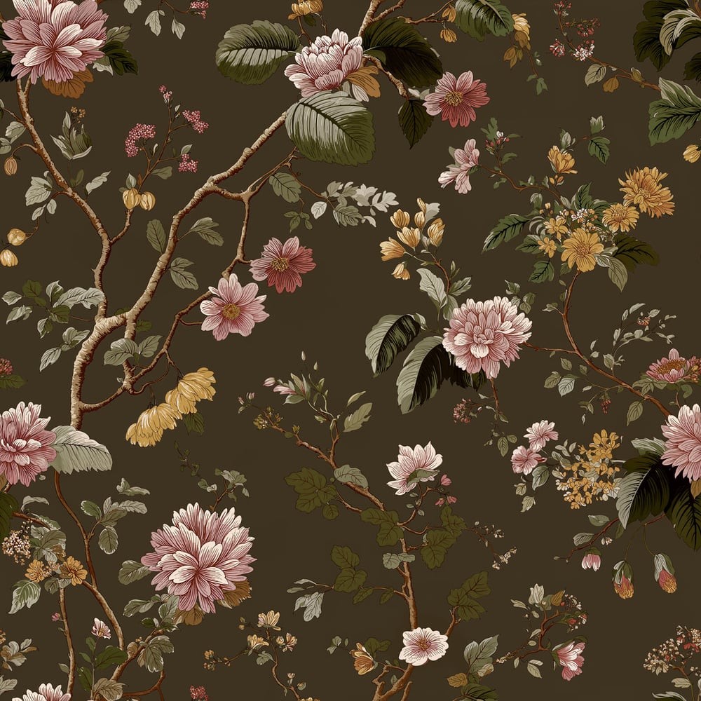 Charlotte Brown - Papiers peints - Marron - Cuisine - Floral - Wallpassion - Intissé