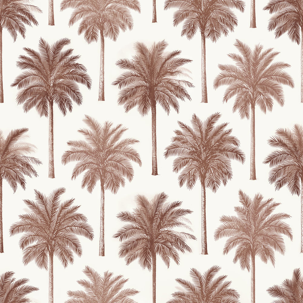 Burriana Dark Red - Wallpaper - Red - Bedroom - Tree - Blue Monkey - Non-Woven