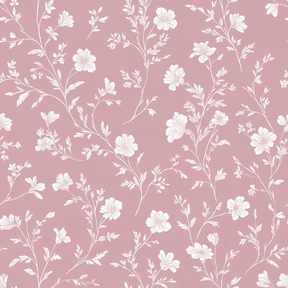 Emelina Pink - Papiers peints - Rose - Chambre - Floral - Scandza - Intissé