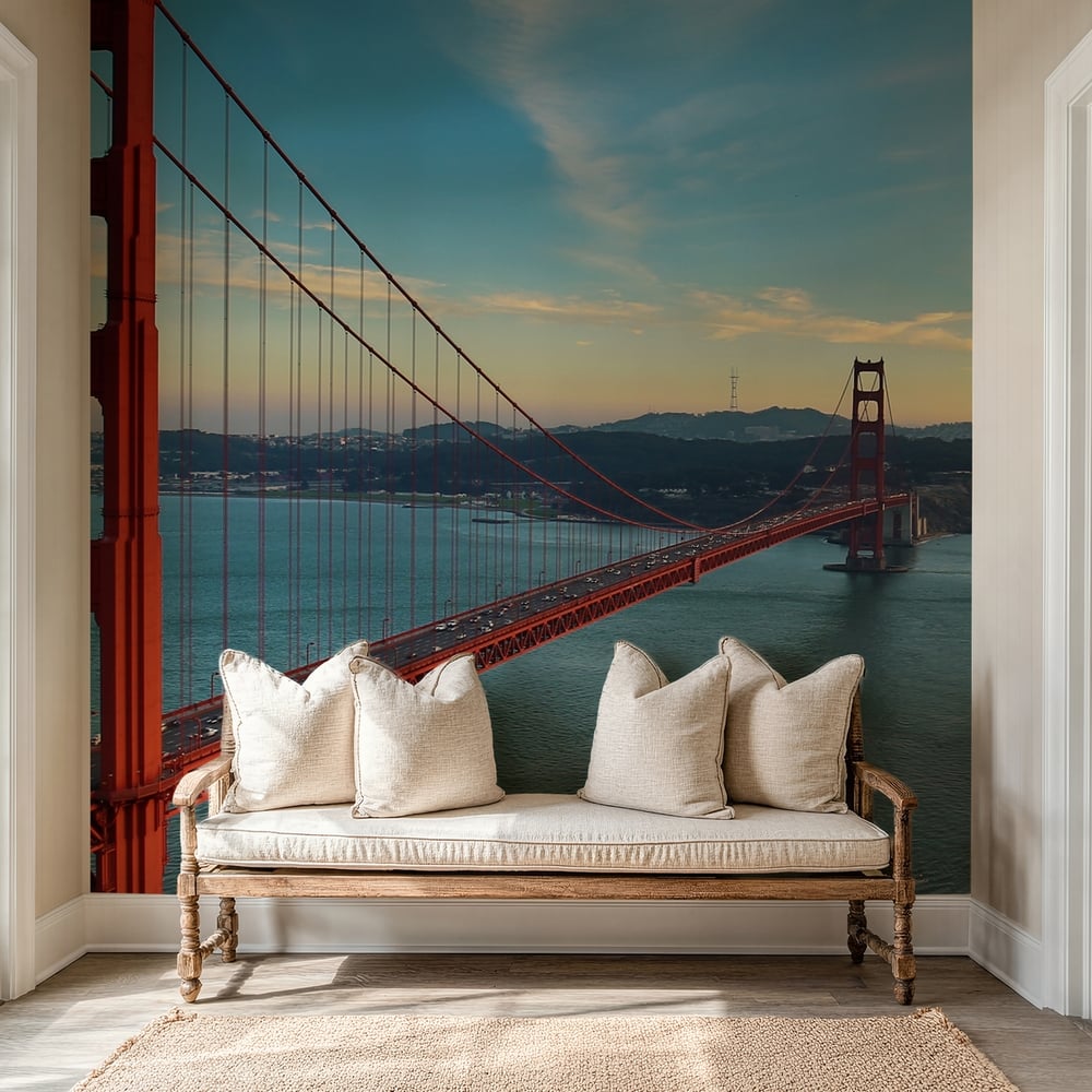 Papiers Peints Panoramique - Golden Gate Sunset Light -