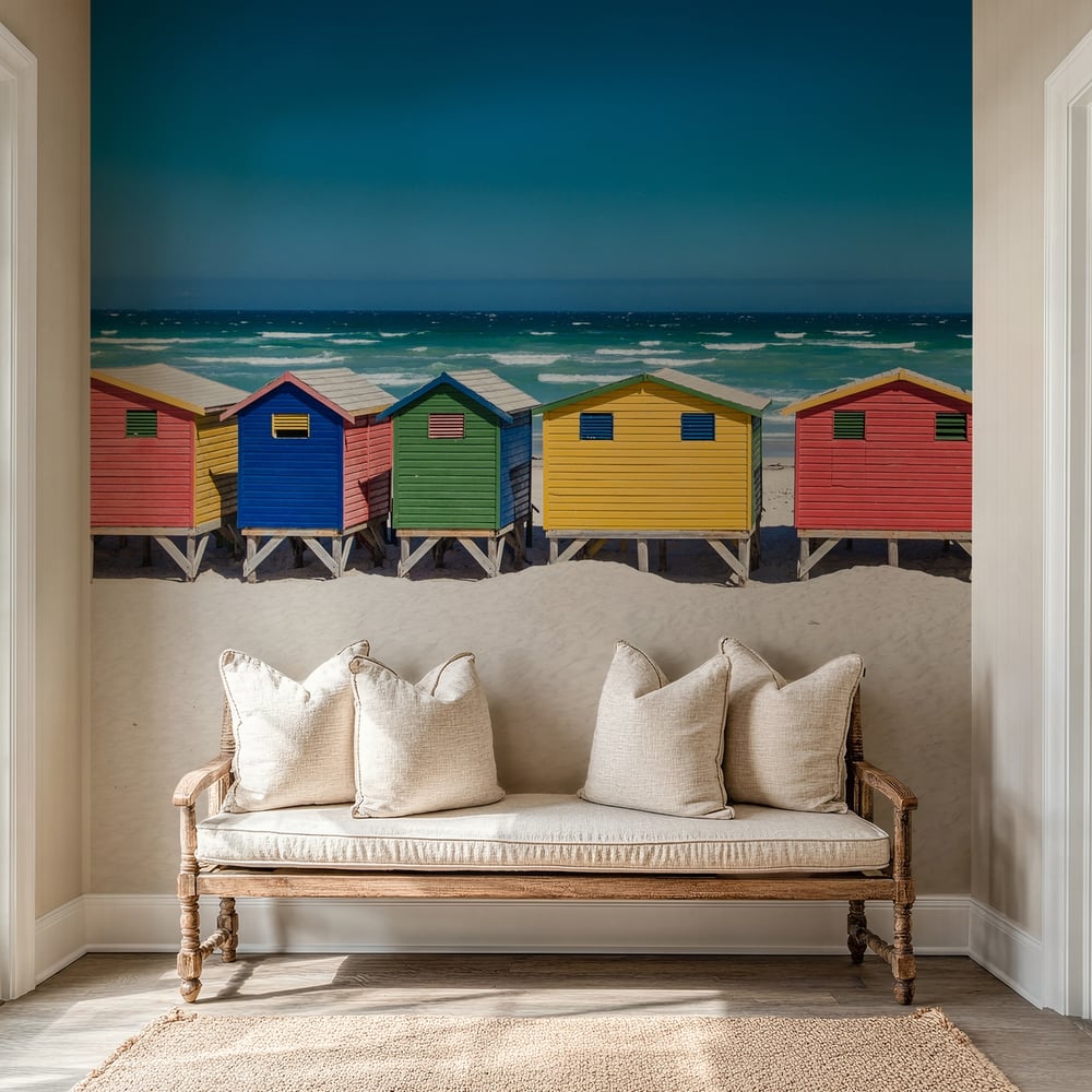 Fototapet - Badehuse i Cape Town -
