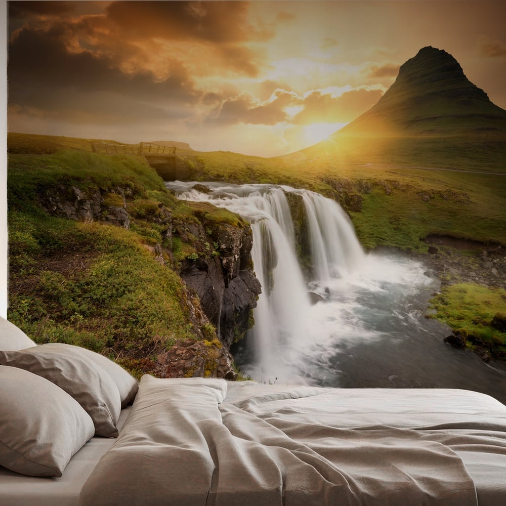 Papiers Peints Panoramique - Iceland - Photo Wallpaper Waterfall