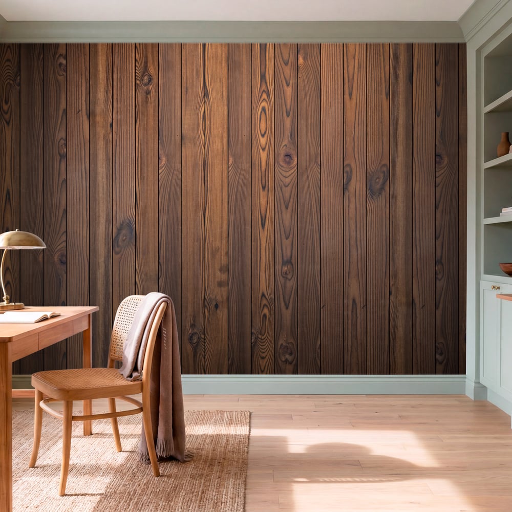 Papiers Peints Panoramique - Brown Wood - Photo Wallpaper Wood Effect
