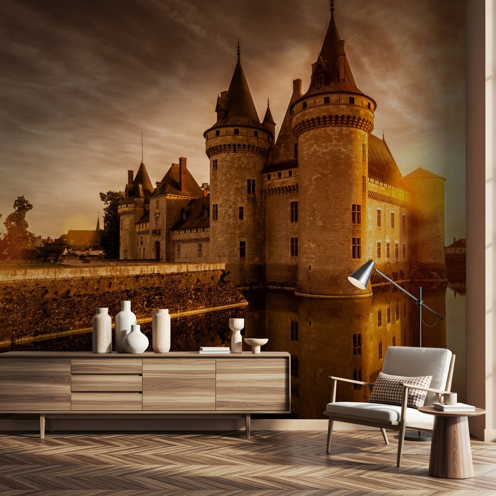 Wall Mural - Chateau of Sully-sur-Loire at Sunset - Scandiwall