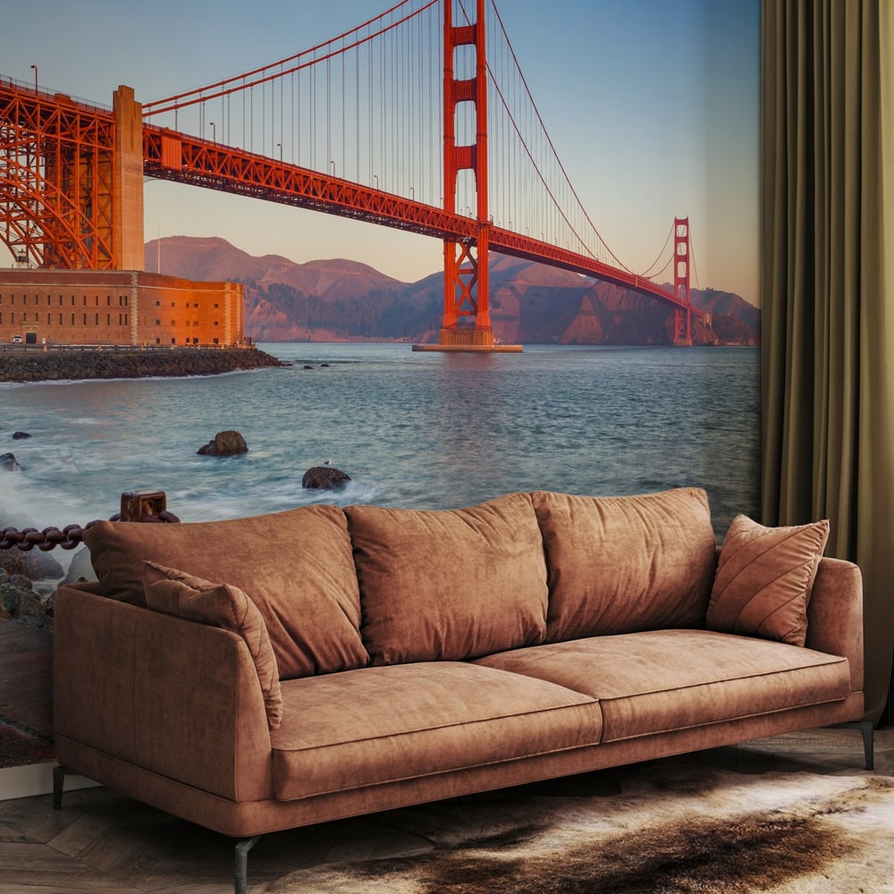 Papiers Peints Panoramique - Golden Gate Sunrise - Photo Wallpaper San Francisco