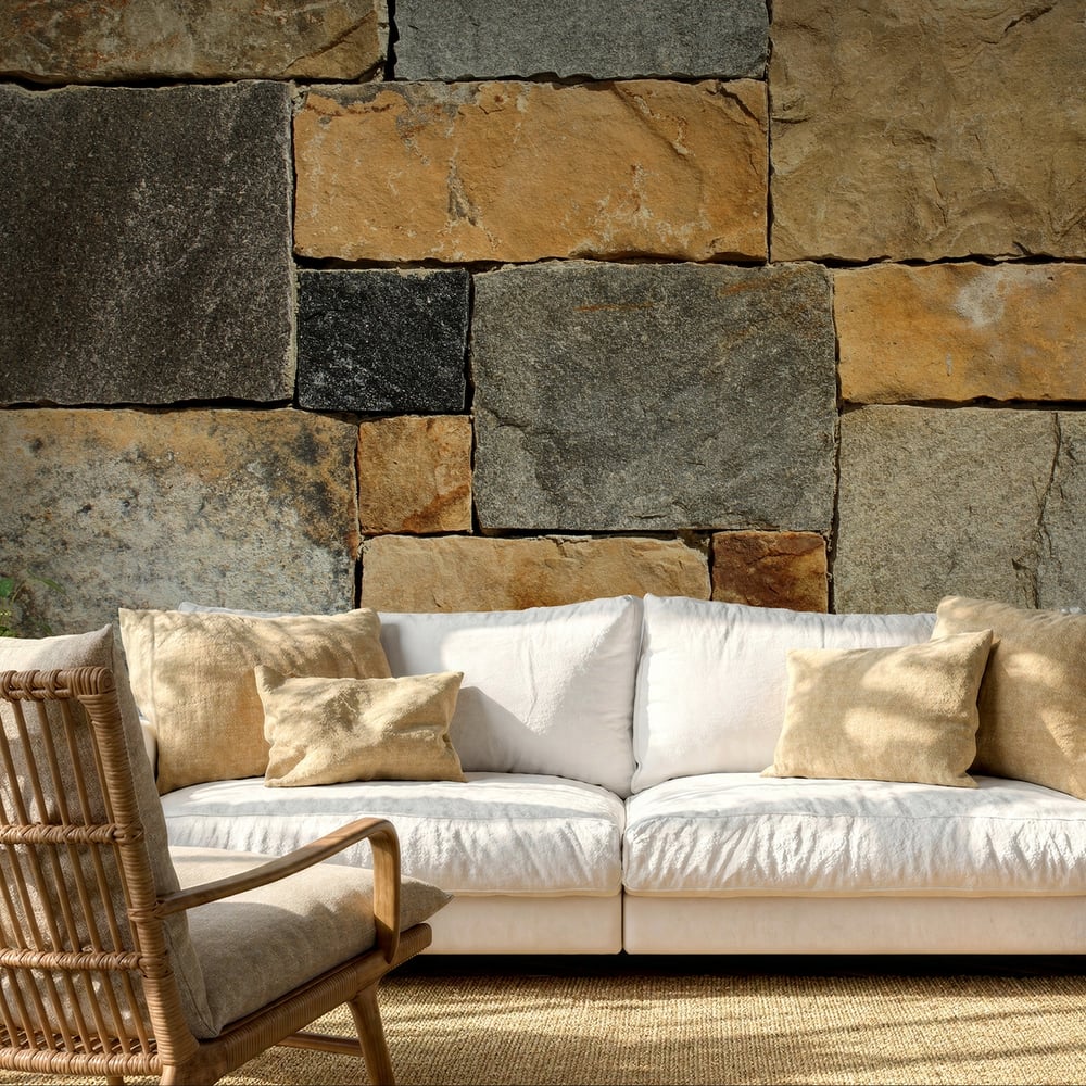 Papiers Peints Panoramique - Briques colorées - Photo Wallpaper Stone wall