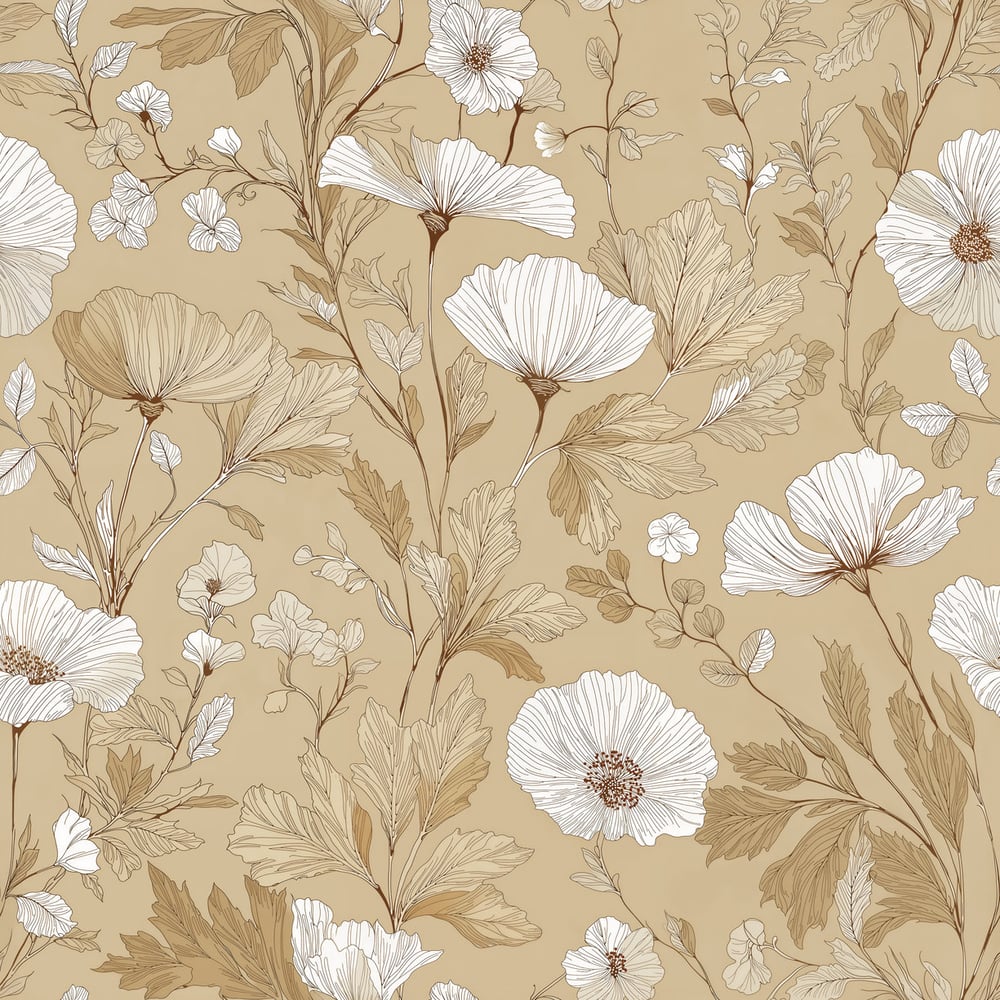 Lola Yellow - Papiers peints - Jaune - Entrée - Floral - Scandza - Intissé
