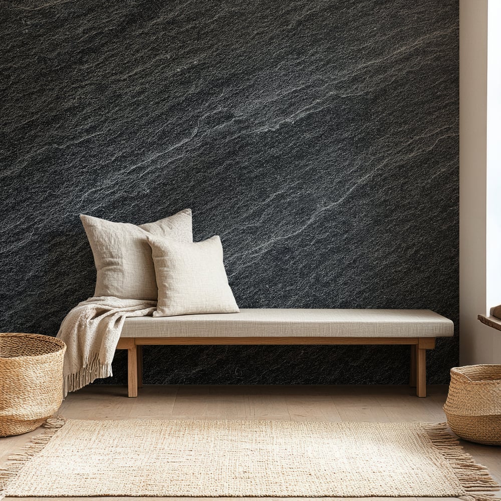 Papiers Peints Panoramique - Dark grey black slate background or texture - Photo Wallpaper Slate