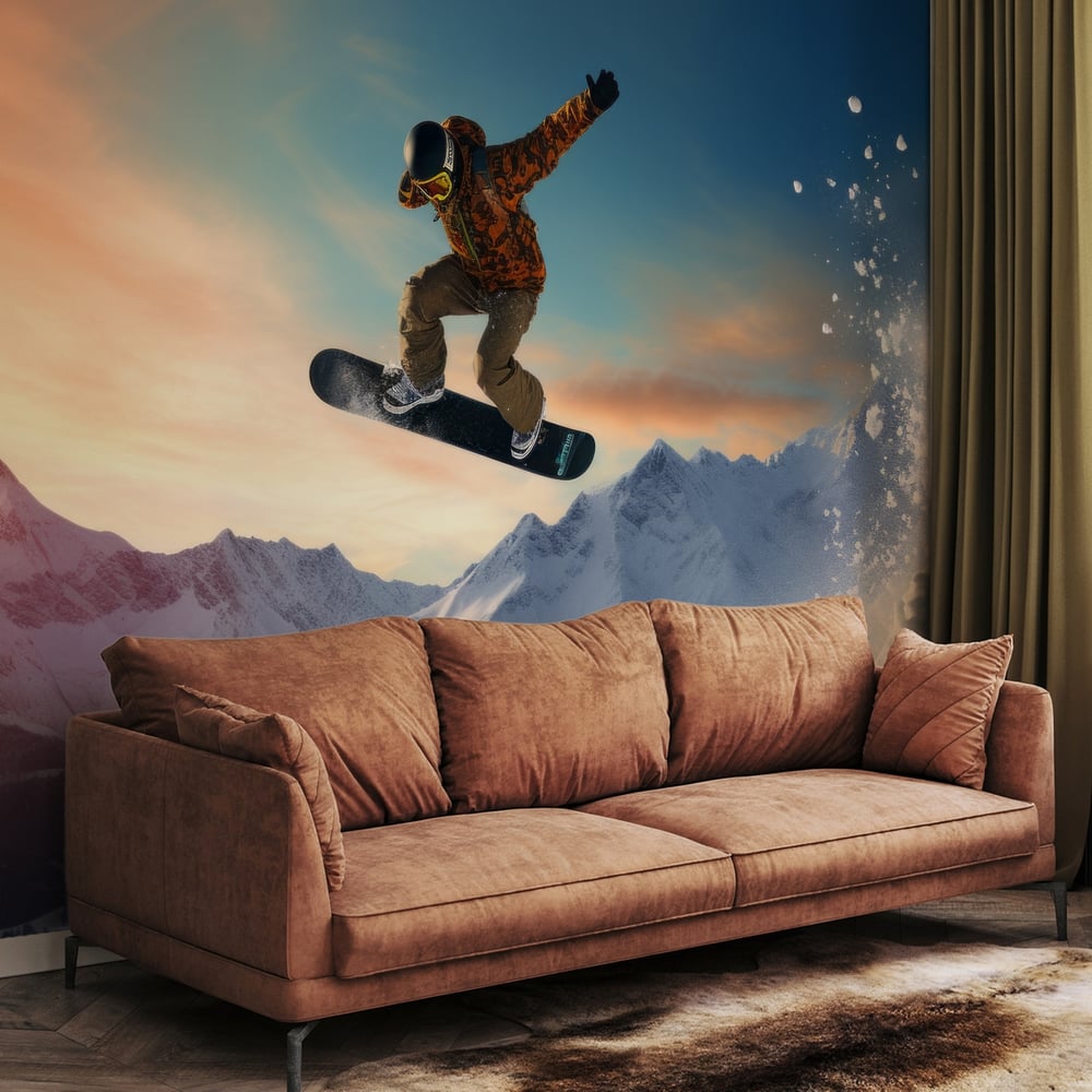 Papiers Peints Panoramique - Flying in the snow - Photo Wallpaper Sports