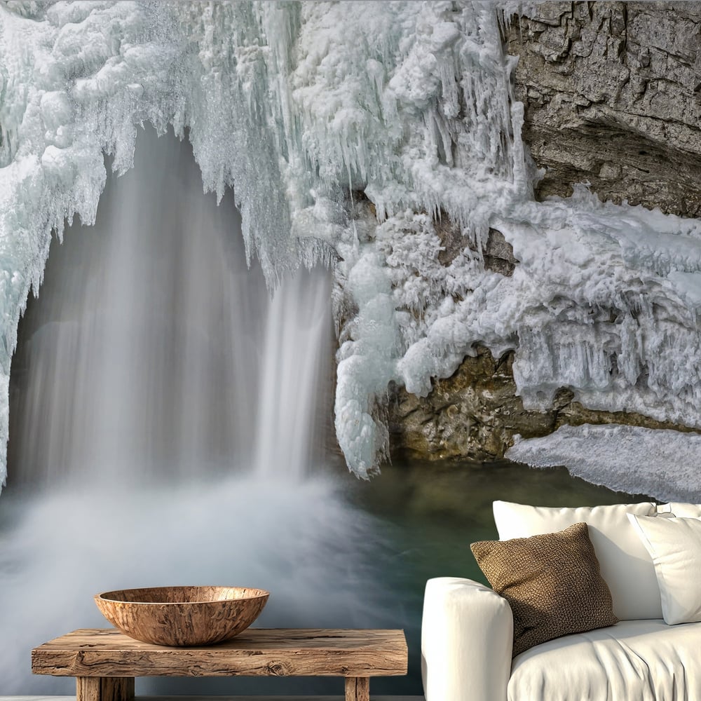 Papiers Peints Panoramique - Johnston Canyon Falls in Banff National Park Alberta Canada in winter -