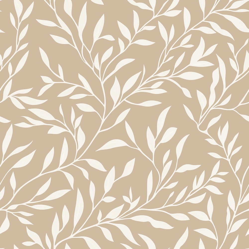 Johannes Beige - Papiers peints - Beige - Salon - Feuille - Scandza - Intissé